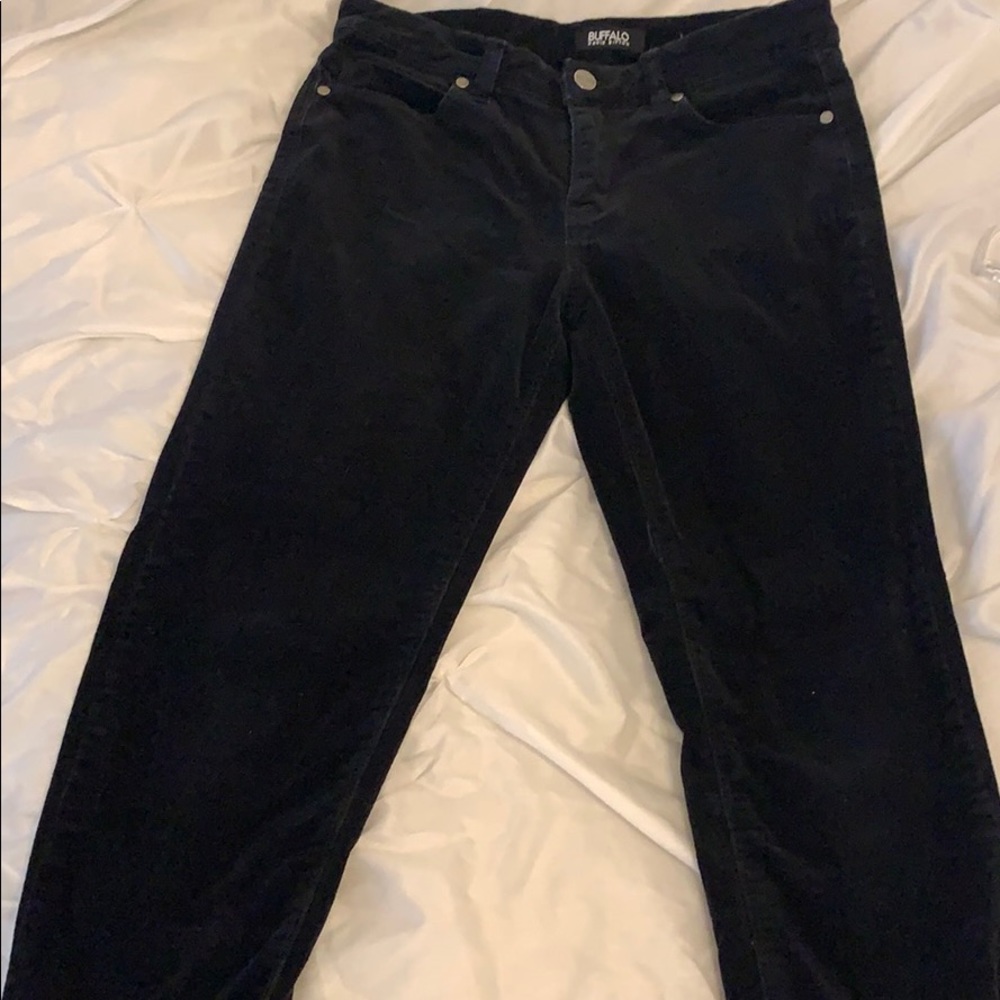 Black velveteen couderoy pants